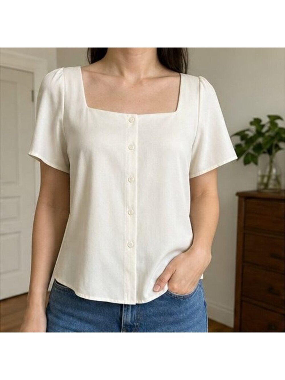 Cream Puff Sleeve Top
